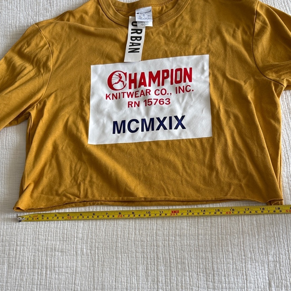 Champion Mustard Cropped Tee / M / NWT - Picture 6 of 7